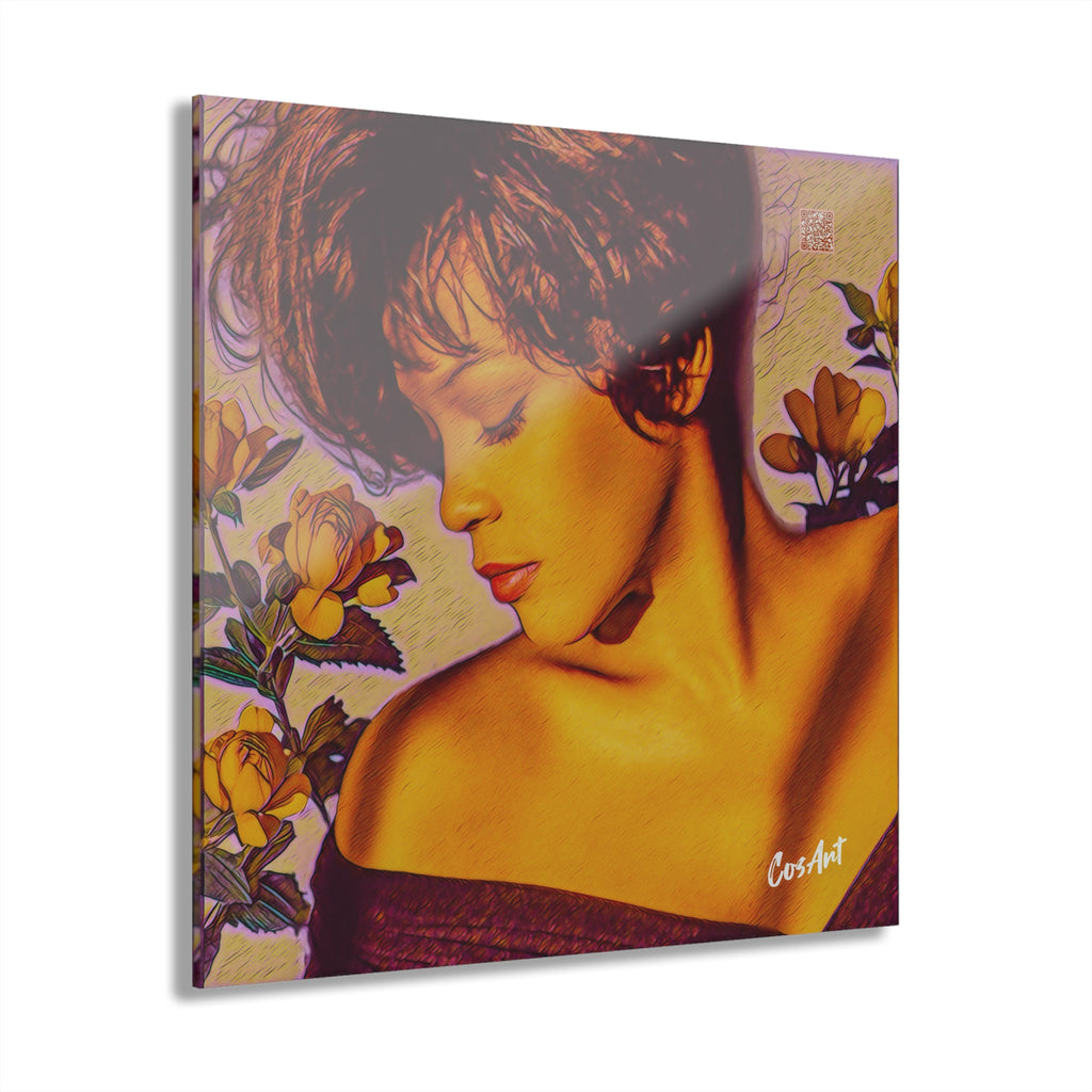Whitney Acrylic Print — Retro Floral Portrait Wall Art (French Cleat Hanging)