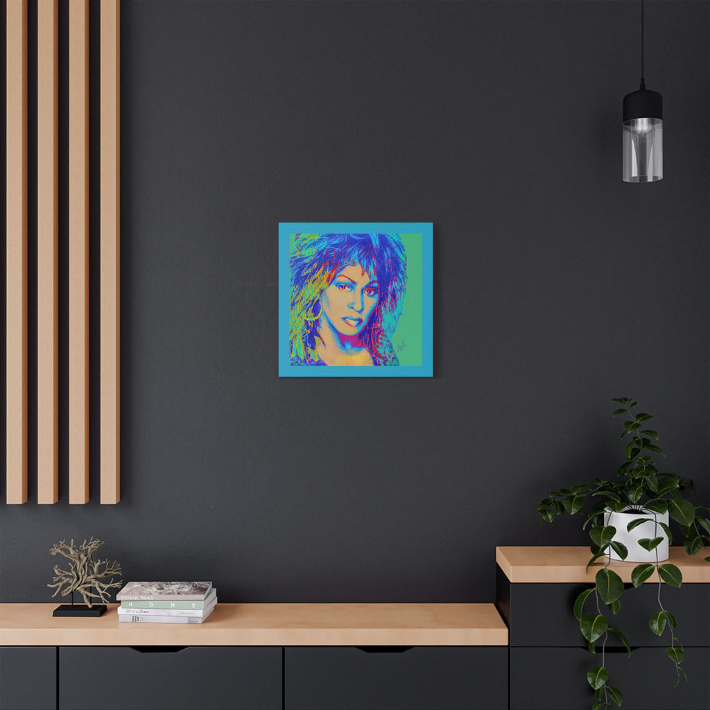 Tina Pop Art Portrait Satin Canvas – Vibrant Retro Wall Art