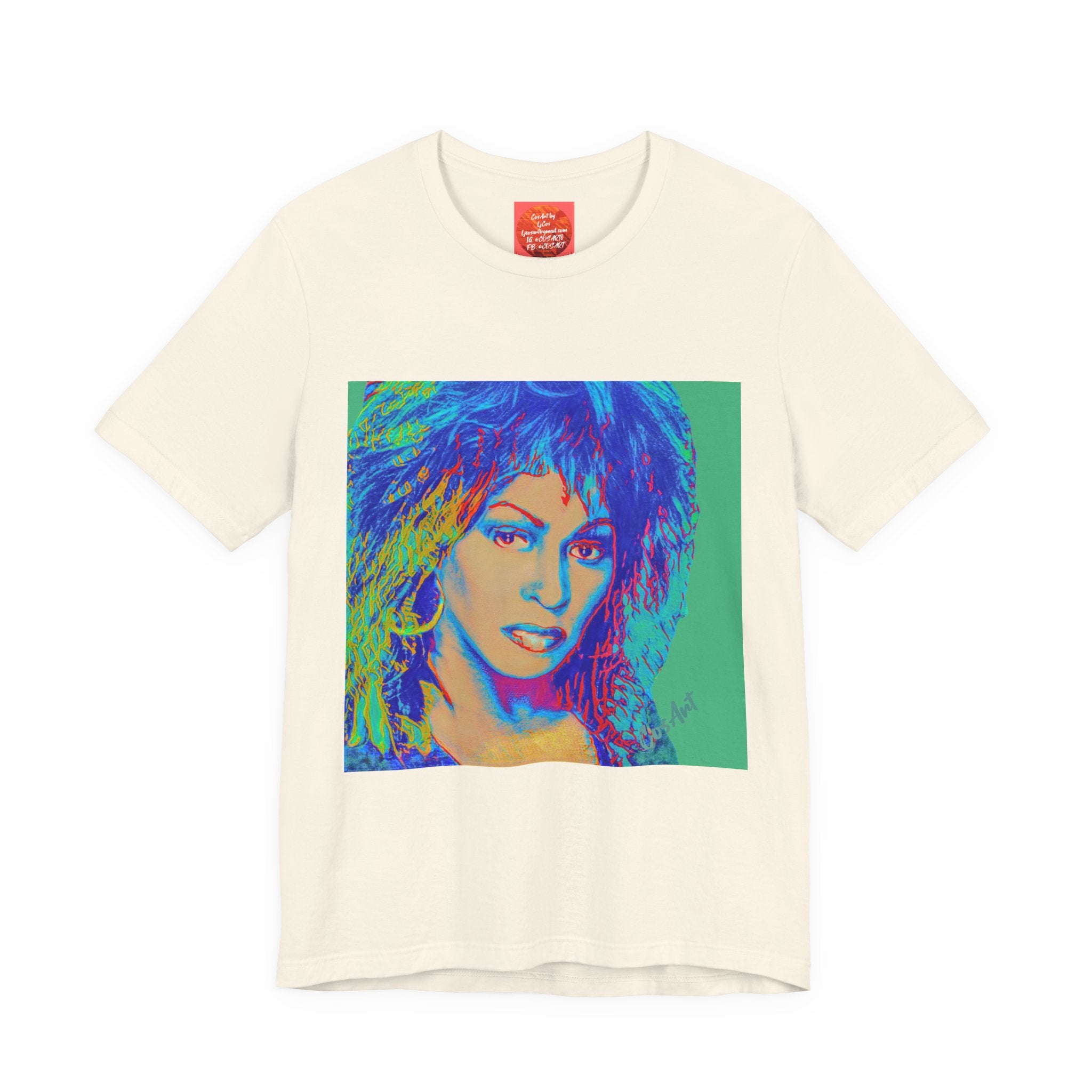 Tina Pop Art Portrait Tee — Vibrant Retro Music Icon T-Shirt